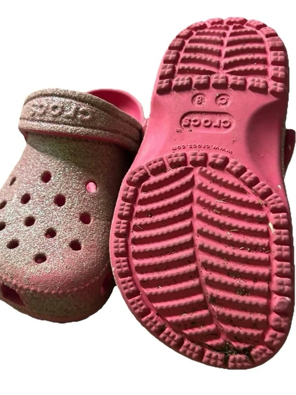 Toddler Girl Pink Glitter Crocs Size 8